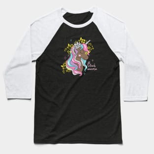 Black Unicorn Baseball T-Shirt